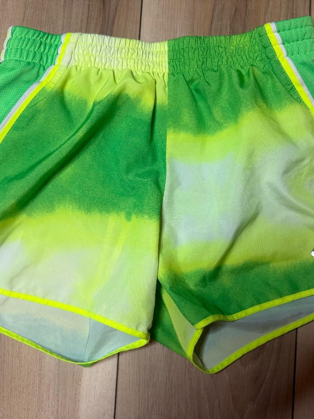Nike Dri-FIT Neon Green & Yellow Running Shorts Size Small